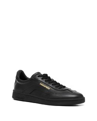 schwarze Leder niedrige Sneakers von DSQUARED2