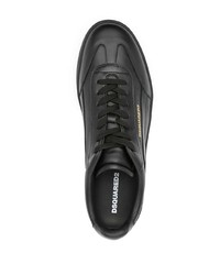 schwarze Leder niedrige Sneakers von DSQUARED2