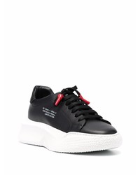 schwarze Leder niedrige Sneakers von Giuliano Galiano