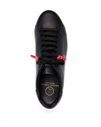 schwarze Leder niedrige Sneakers von Giuliano Galiano