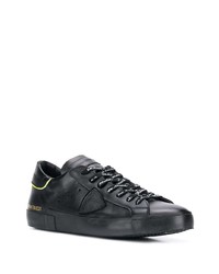 schwarze Leder niedrige Sneakers von Philippe Model