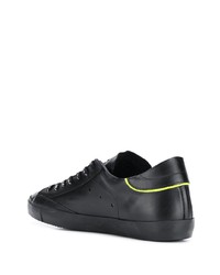 schwarze Leder niedrige Sneakers von Philippe Model