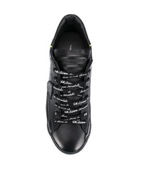 schwarze Leder niedrige Sneakers von Philippe Model