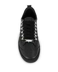 schwarze Leder niedrige Sneakers von DSQUARED2