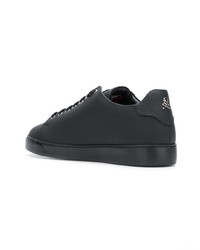 schwarze Leder niedrige Sneakers von Philipp Plein