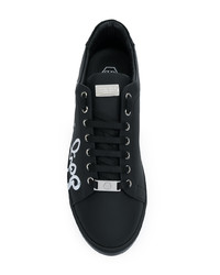 schwarze Leder niedrige Sneakers von Philipp Plein