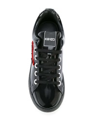 schwarze Leder niedrige Sneakers von Kenzo