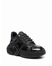 schwarze Leder niedrige Sneakers von Hide&Jack