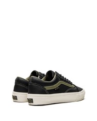 schwarze Leder niedrige Sneakers von Vans