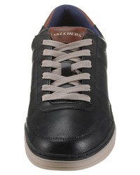 schwarze Leder niedrige Sneakers von Skechers