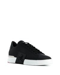 schwarze Leder niedrige Sneakers von Philipp Plein