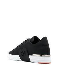 schwarze Leder niedrige Sneakers von Philipp Plein