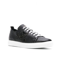 schwarze Leder niedrige Sneakers von Philipp Plein