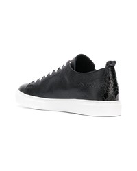 schwarze Leder niedrige Sneakers von Philipp Plein