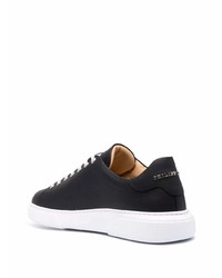 schwarze Leder niedrige Sneakers von Philipp Plein