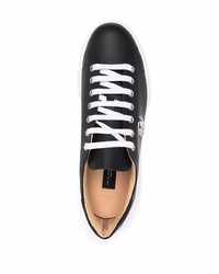 schwarze Leder niedrige Sneakers von Philipp Plein