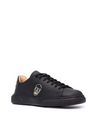 schwarze Leder niedrige Sneakers von Philipp Plein