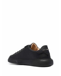 schwarze Leder niedrige Sneakers von Philipp Plein