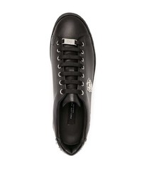 schwarze Leder niedrige Sneakers von Philipp Plein