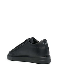 schwarze Leder niedrige Sneakers von Philipp Plein