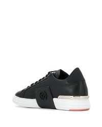 schwarze Leder niedrige Sneakers von Philipp Plein