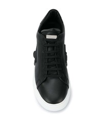 schwarze Leder niedrige Sneakers von Philipp Plein