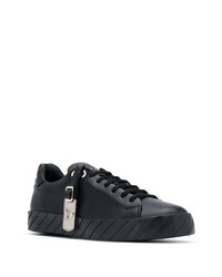 schwarze Leder niedrige Sneakers von Philipp Plein