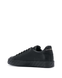 schwarze Leder niedrige Sneakers von Philipp Plein