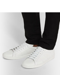 schwarze Leder niedrige Sneakers von Saint Laurent