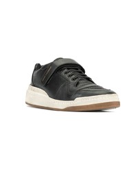 schwarze Leder niedrige Sneakers von Saint Laurent