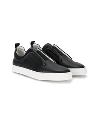 schwarze Leder niedrige Sneakers von Pierre Hardy