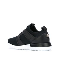 schwarze Leder niedrige Sneakers von Moncler