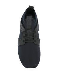 schwarze Leder niedrige Sneakers von Moncler