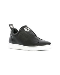 schwarze Leder niedrige Sneakers von Dondup