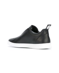 schwarze Leder niedrige Sneakers von Dondup