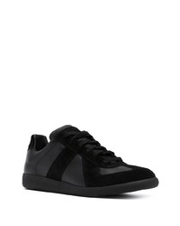 schwarze Leder niedrige Sneakers von Maison Margiela