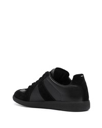 schwarze Leder niedrige Sneakers von Maison Margiela