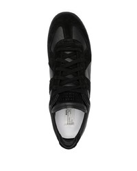 schwarze Leder niedrige Sneakers von Maison Margiela