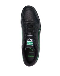 schwarze Leder niedrige Sneakers von Puma