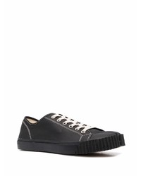 schwarze Leder niedrige Sneakers von Maison Margiela