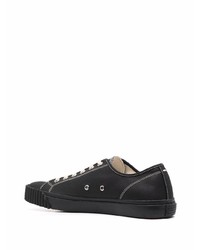 schwarze Leder niedrige Sneakers von Maison Margiela