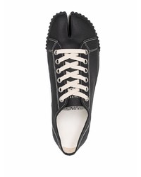 schwarze Leder niedrige Sneakers von Maison Margiela