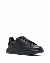 schwarze Leder niedrige Sneakers von Alexander McQueen