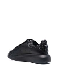 schwarze Leder niedrige Sneakers von Alexander McQueen