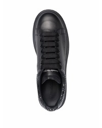 schwarze Leder niedrige Sneakers von Alexander McQueen