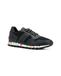 schwarze Leder niedrige Sneakers von Dirk Bikkembergs