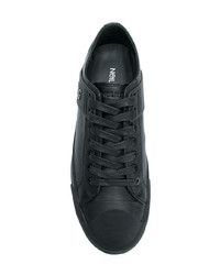 schwarze Leder niedrige Sneakers von Neil Barrett