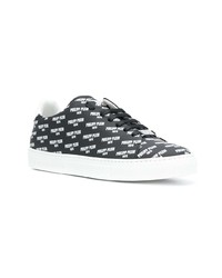 schwarze Leder niedrige Sneakers von Philipp Plein