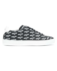 schwarze Leder niedrige Sneakers von Philipp Plein