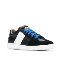 schwarze Leder niedrige Sneakers von Diesel